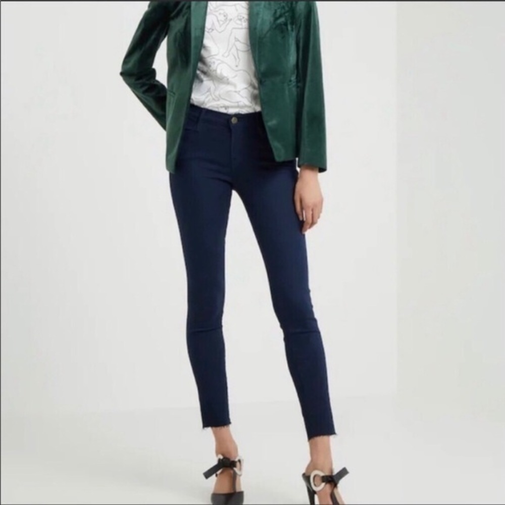 Frame Raw Edge Le High Skinny In Navy Jeans Size 24
